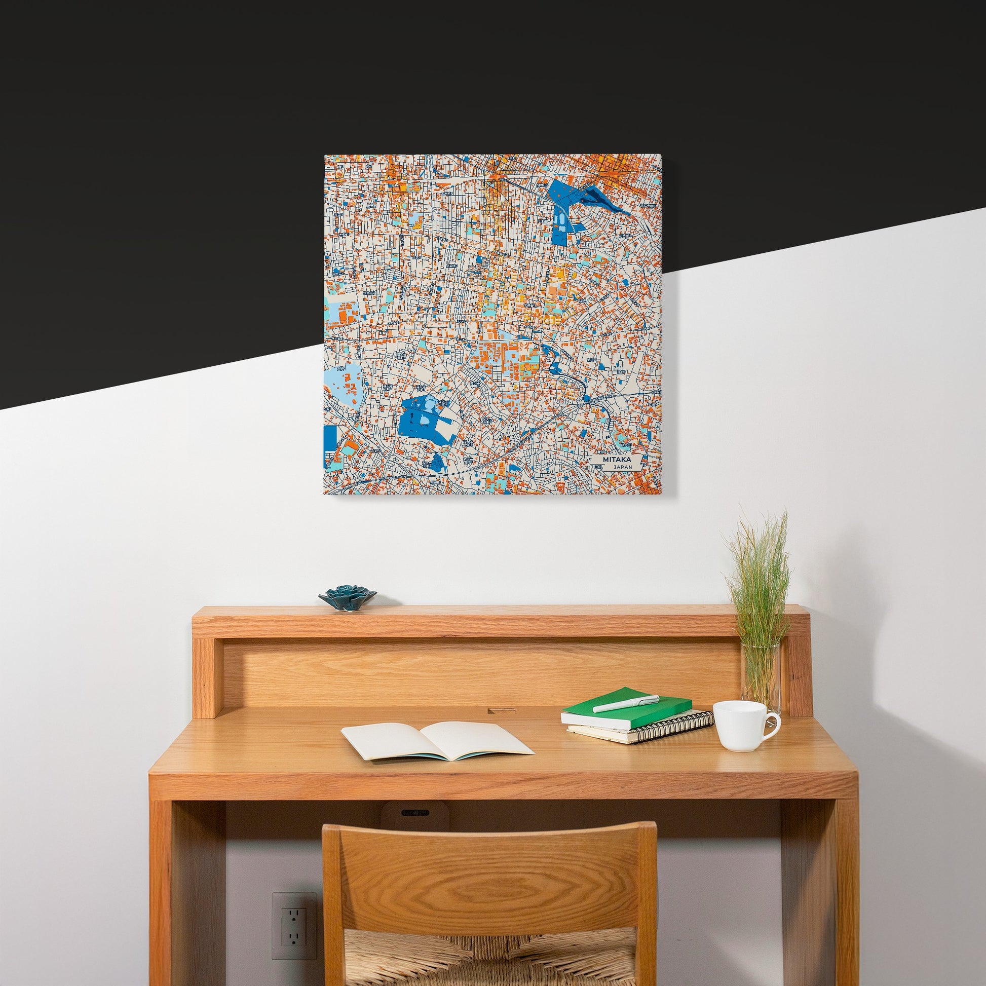 Mitaka Japan Colorful City Map Canvas Print Scene