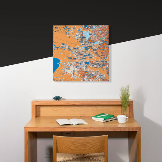 Mixco Guatemala Colorful City Map Canvas Print Scene