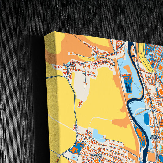 Mladáboleslav Czechia Colorful City Map Canvas Print Detail