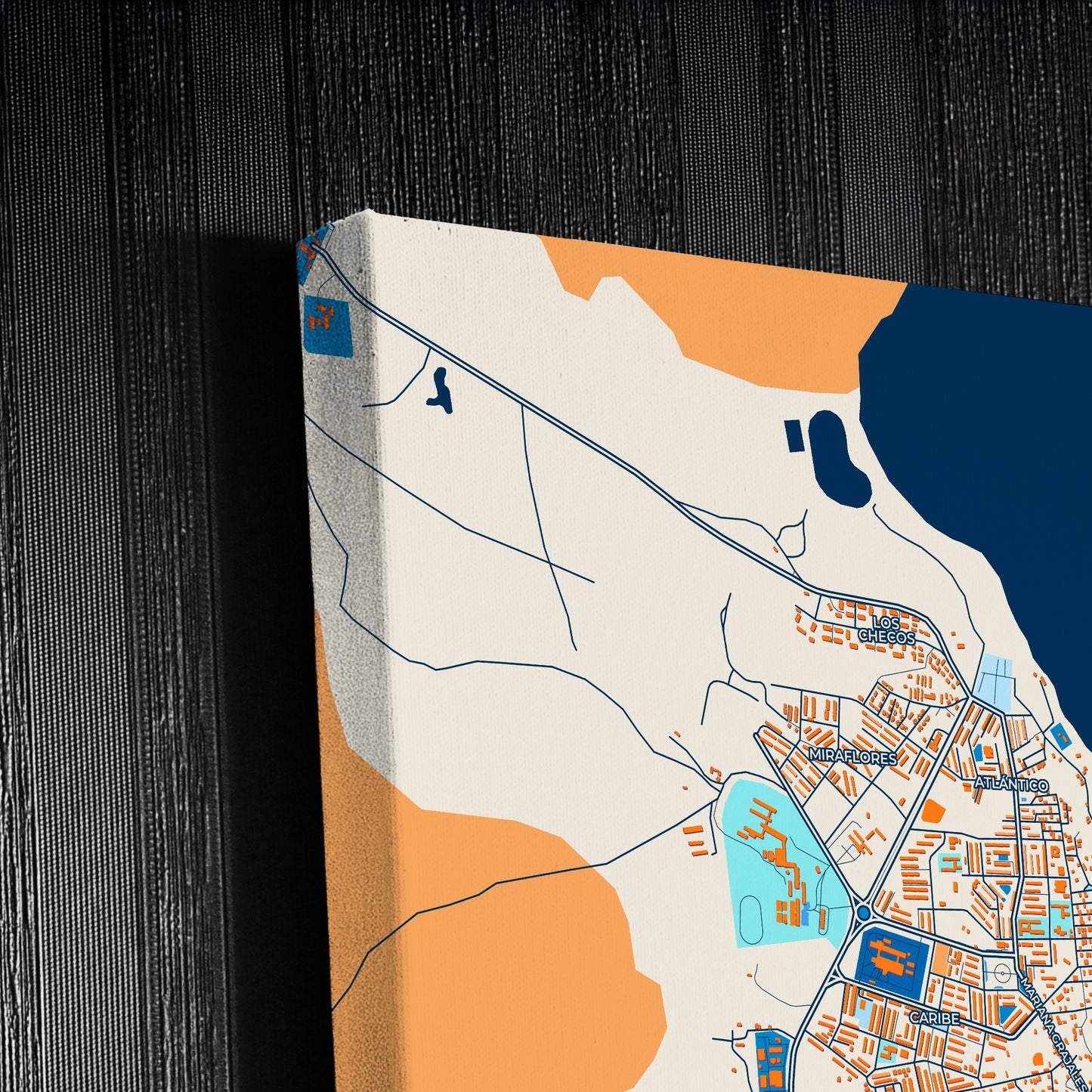 Moa Cuba Colorful City Map Canvas Print Detail