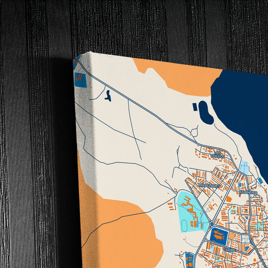 Moa Cuba Colorful City Map Canvas Print Detail