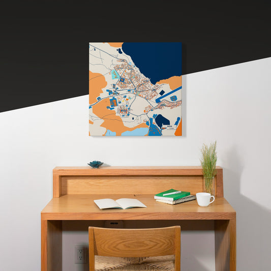 Moa Cuba Colorful City Map Canvas Print Scene