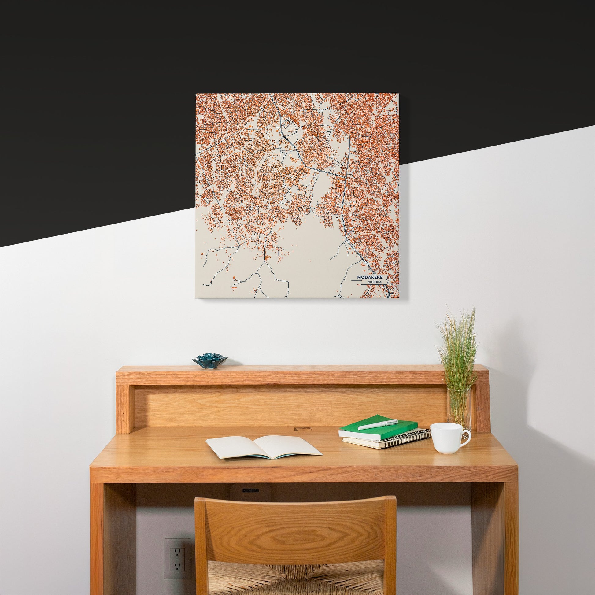 Modakeke Nigeria Colorful City Map Canvas Print Scene