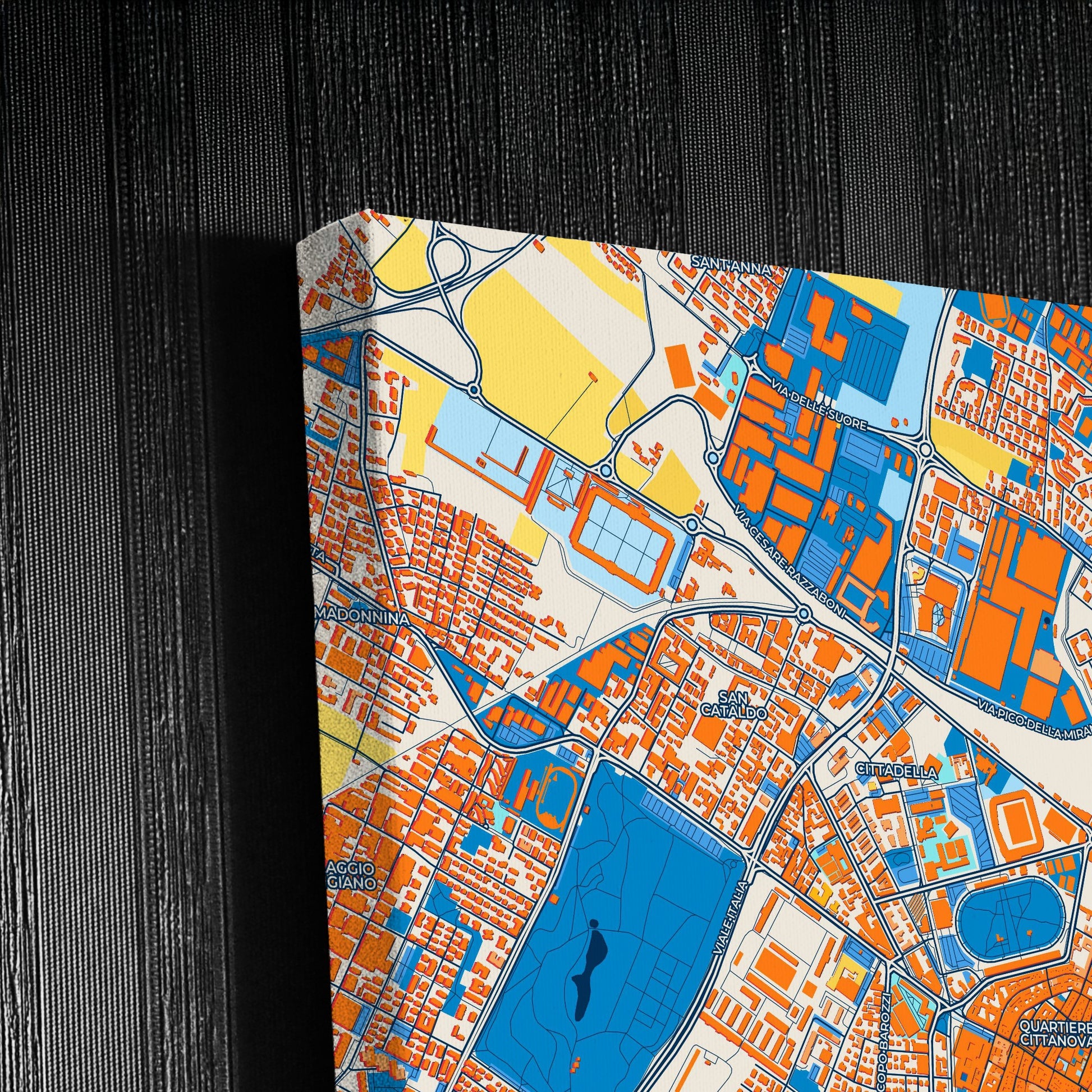 Modena  Italy Colorful City Map Canvas Print Detail