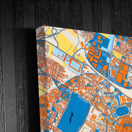 Modena  Italy Colorful City Map Canvas Print Detail