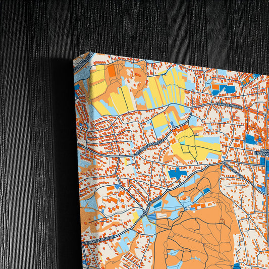 Mödling Austria Colorful City Map Canvas Print Detail