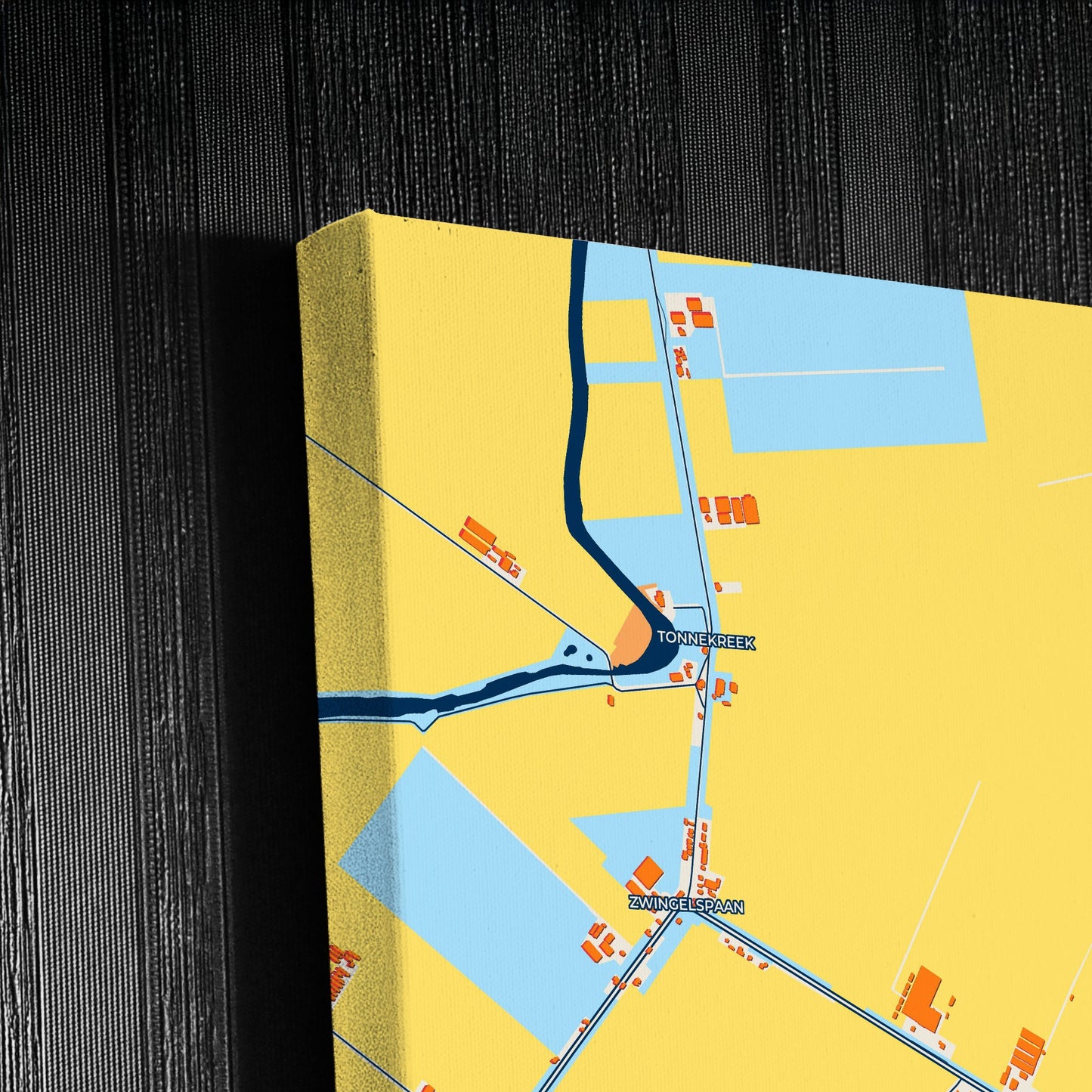 Moerdijk Netherlands Colorful City Map Canvas Print Detail