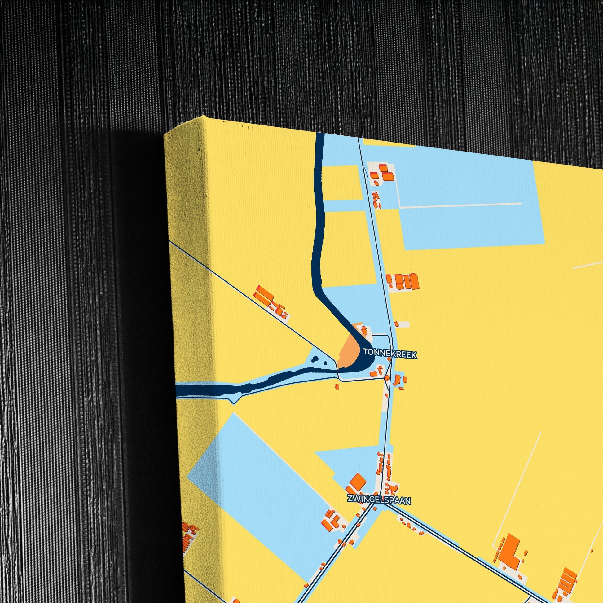 Moerdijk Netherlands Colorful City Map Canvas Print Detail