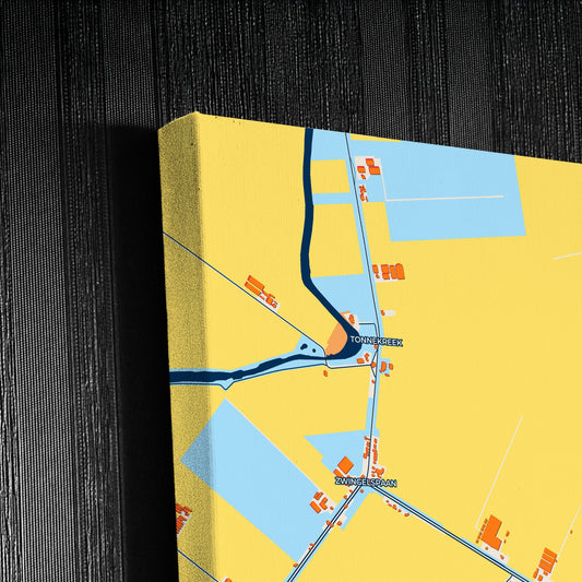 Moerdijk Netherlands Colorful City Map Canvas Print Detail