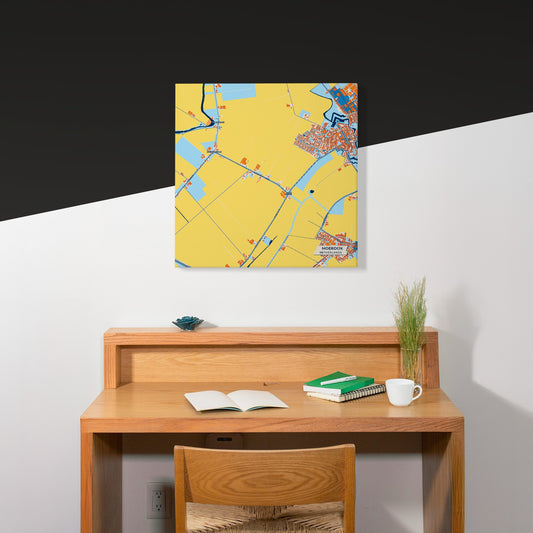 Moerdijk Netherlands Colorful City Map Canvas Print Scene