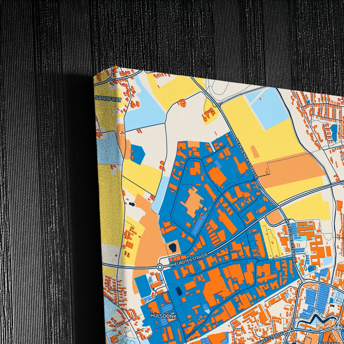 Moers Germany Colorful City Map Canvas Print Detail