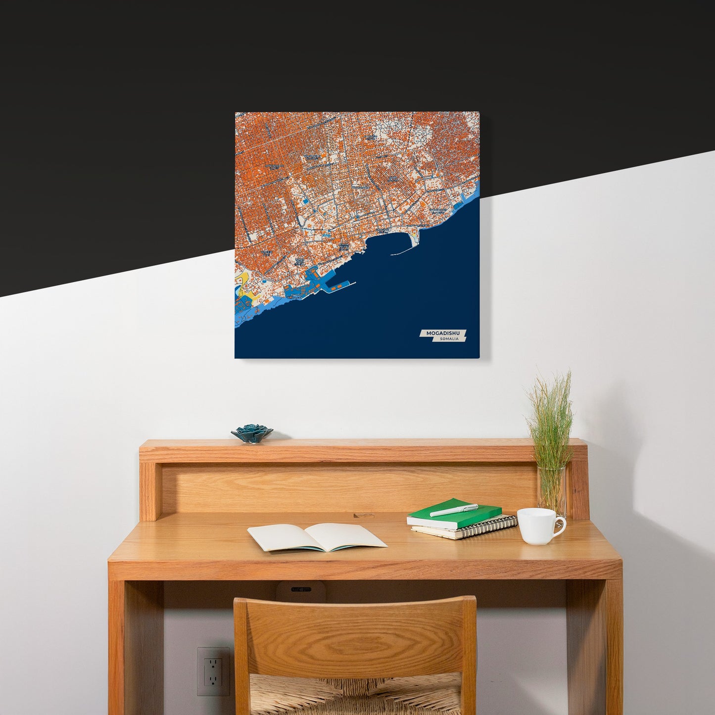 Mogadishu Somalia Colorful City Map Canvas Print Scene