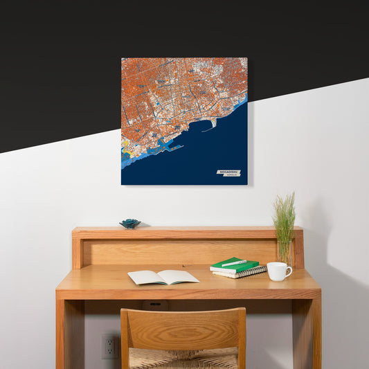 Mogadishu Somalia Colorful City Map Canvas Print Scene