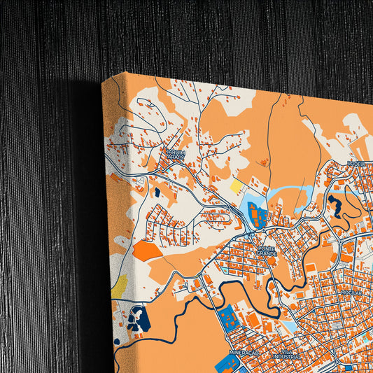 Mogi Das Cruzes Brazil Colorful City Map Canvas Print Detail
