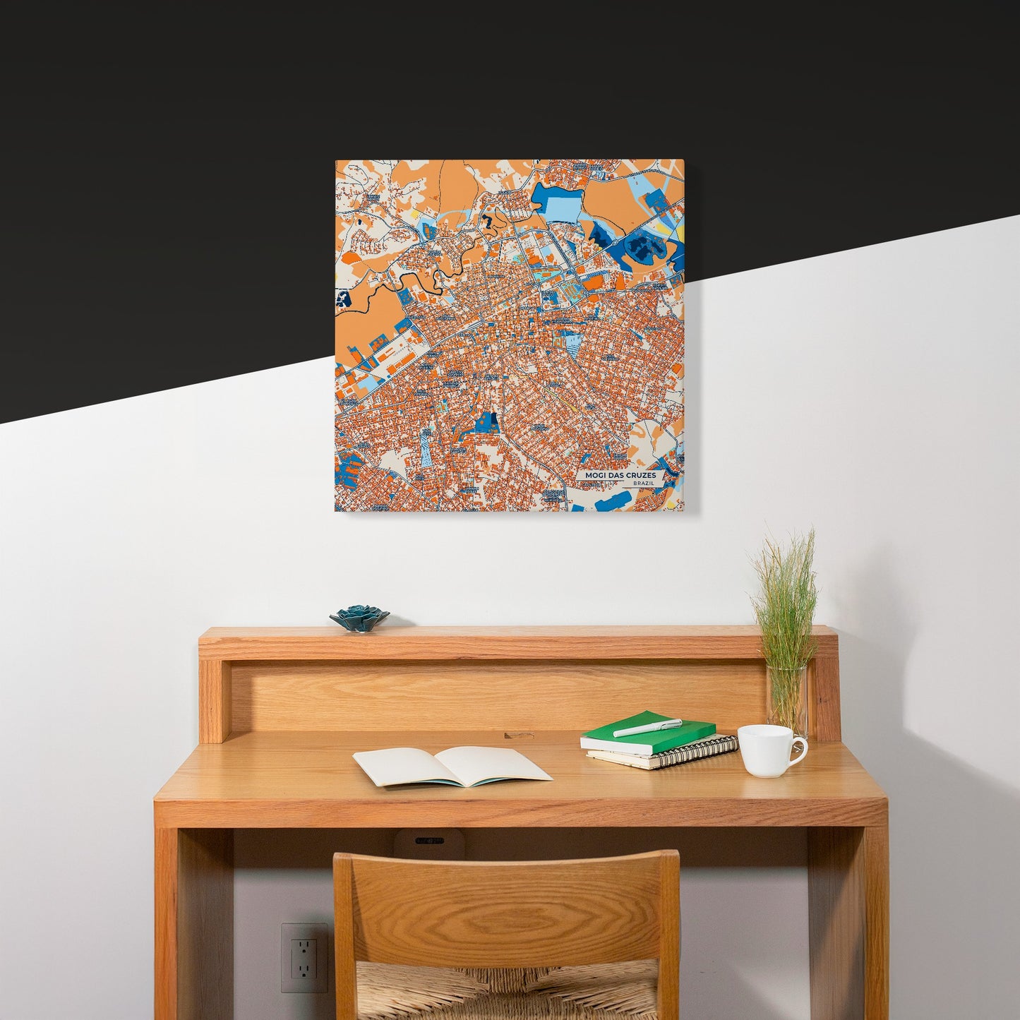 Mogi Das Cruzes Brazil Colorful City Map Canvas Print Scene