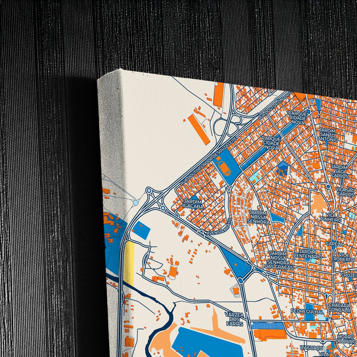 Mogi Guacu Brazil Colorful City Map Canvas Print Detail