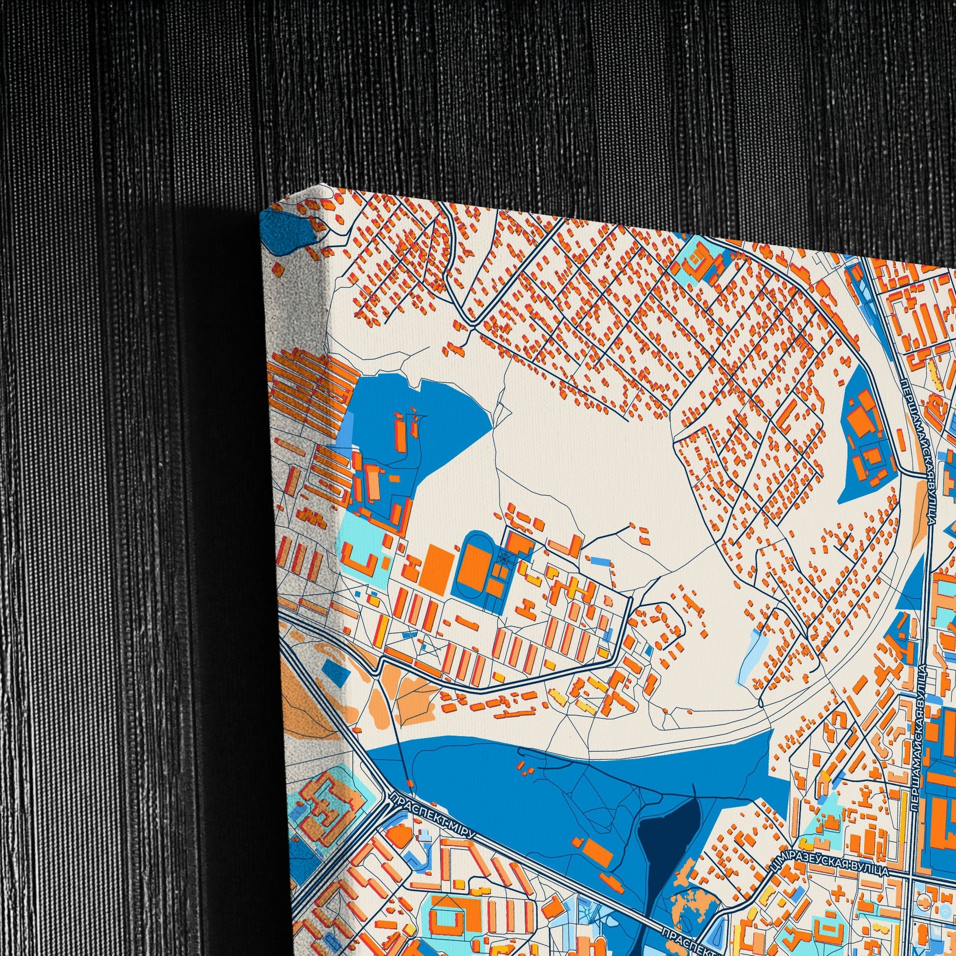 Могілеў Belarus Colorful City Map Canvas Print Detail