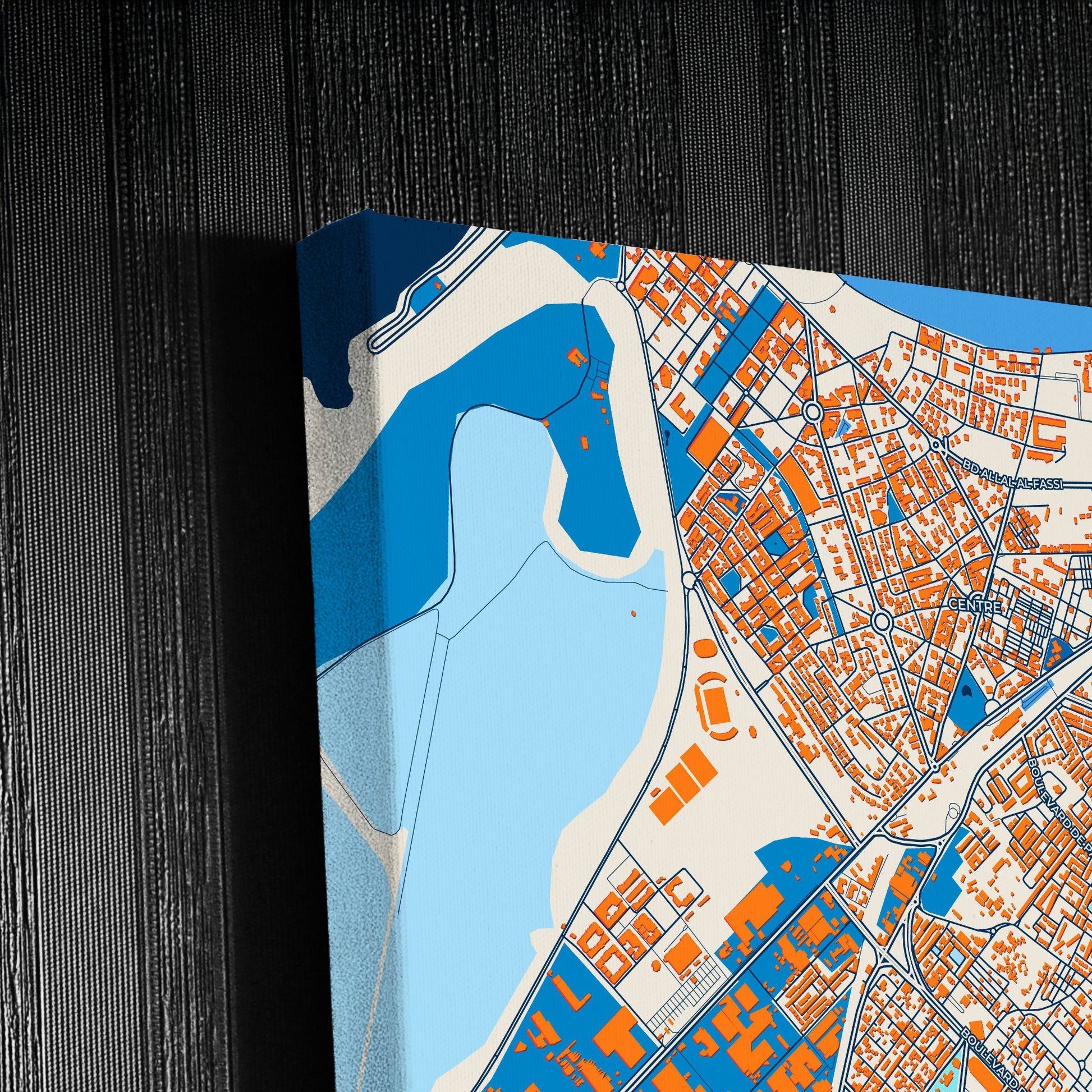 Mohammedia Morocco Colorful City Map Canvas Print Detail