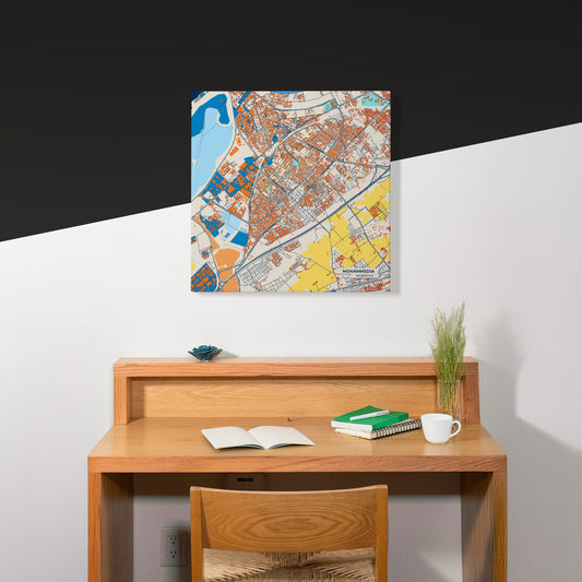 Mohammedia Morocco Colorful City Map Canvas Print Scene