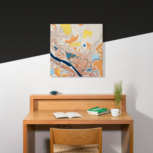 Могилів-Подільський Ukraine Colorful City Map Canvas Print Scene