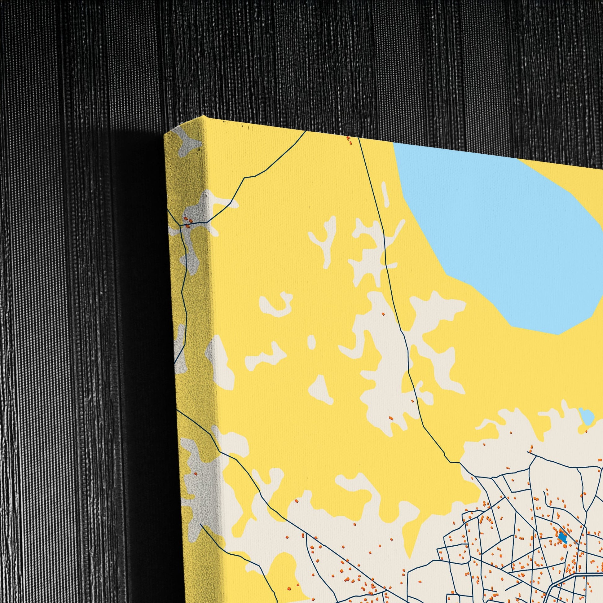Mokolo Cameroon Colorful City Map Canvas Print Detail