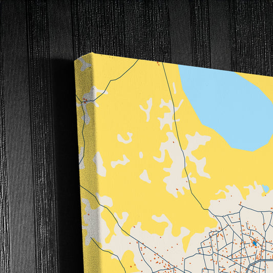 Mokolo Cameroon Colorful City Map Canvas Print Detail