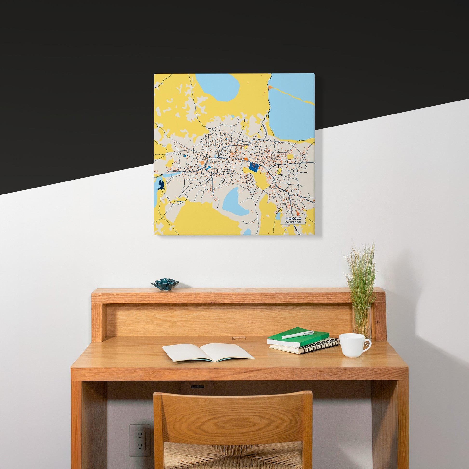 Mokolo Cameroon Colorful City Map Canvas Print Scene