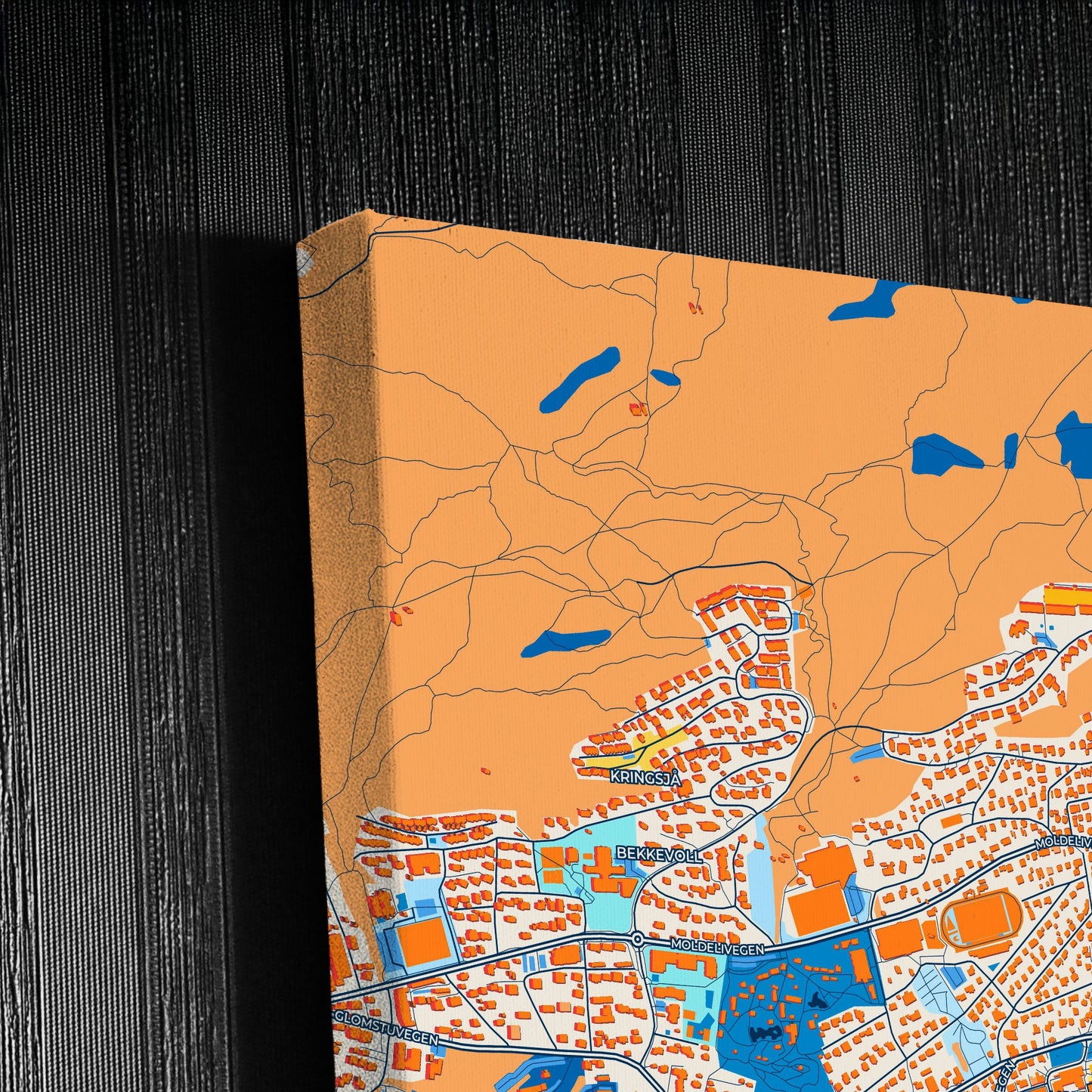 Molde Norway Colorful City Map Canvas Print Detail