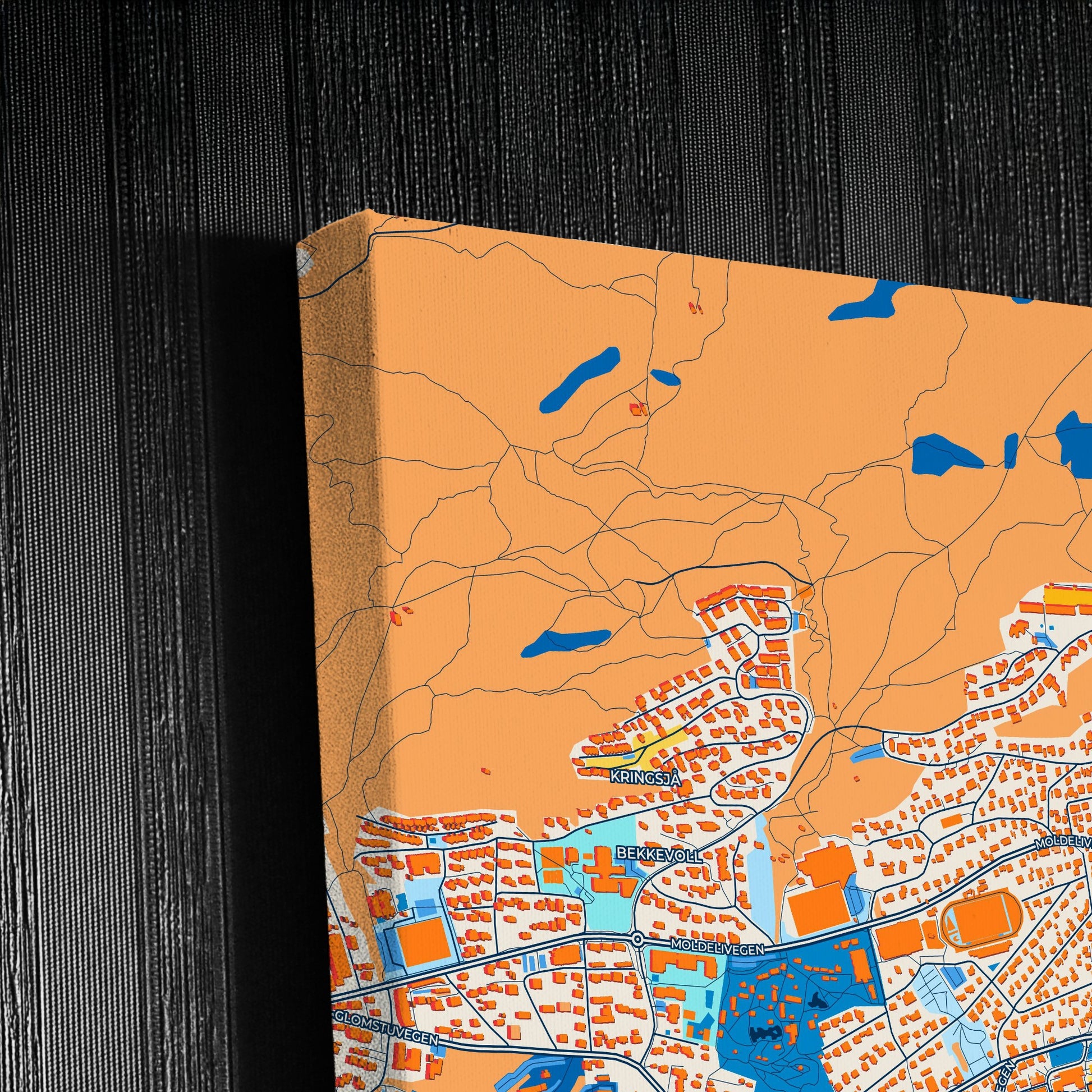 Molde Norway Colorful City Map Canvas Print Detail