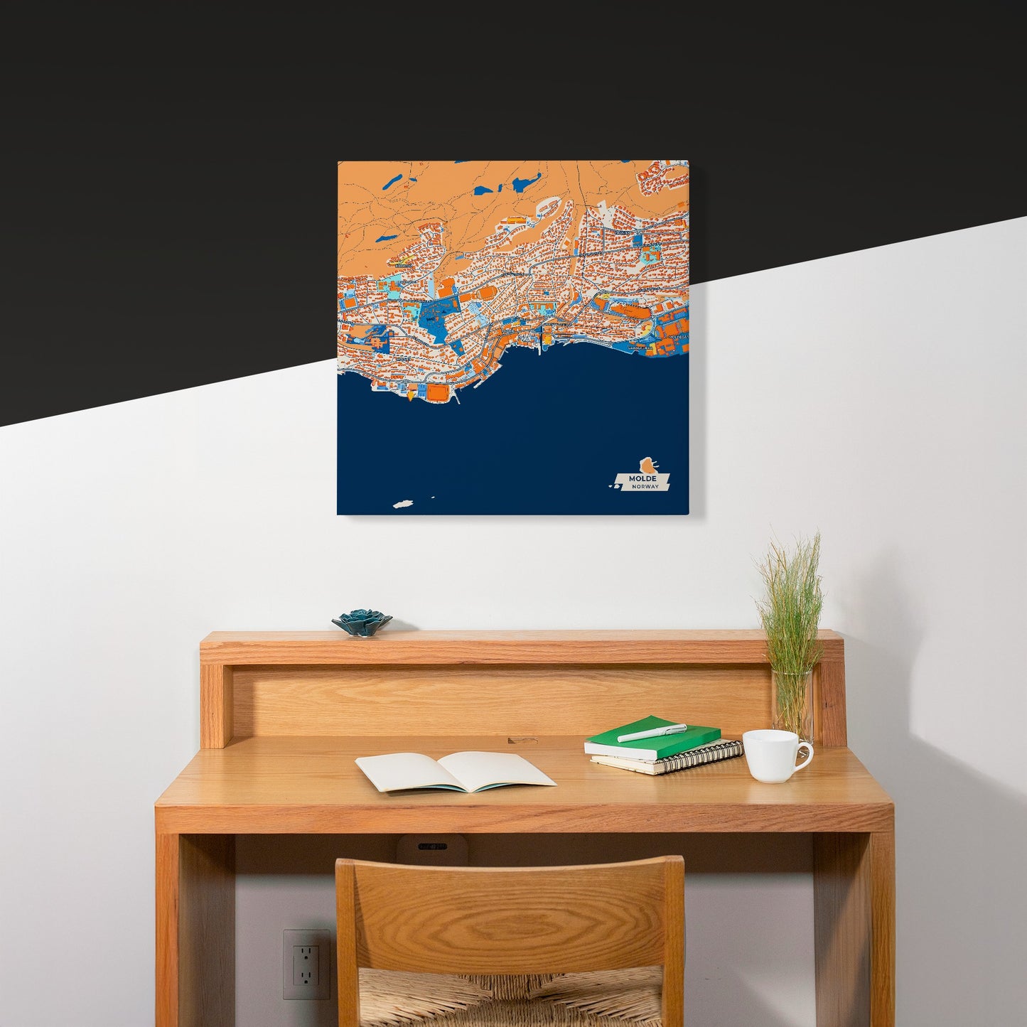 Molde Norway Colorful City Map Canvas Print Scene