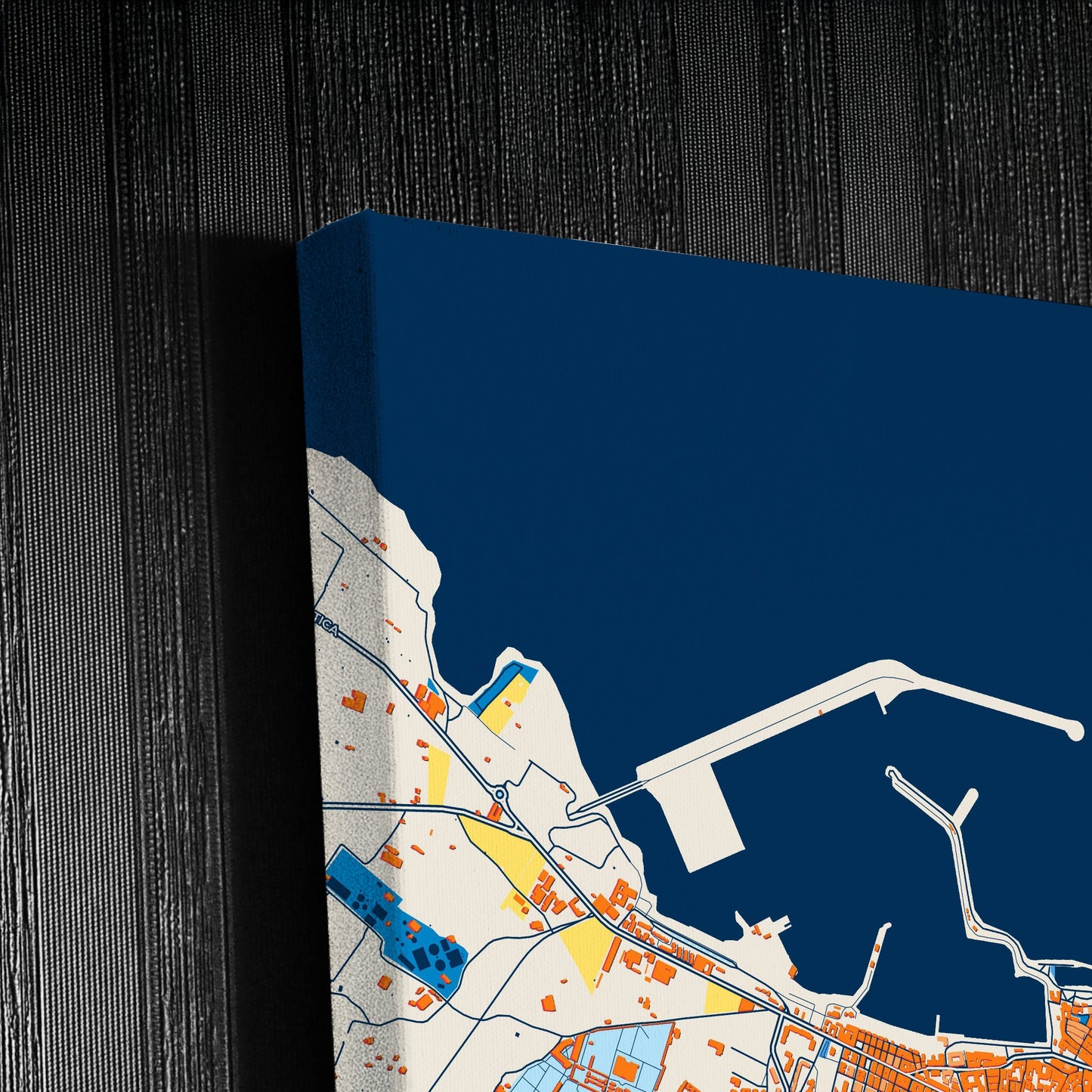 Molfetta Italy Colorful City Map Canvas Print Detail