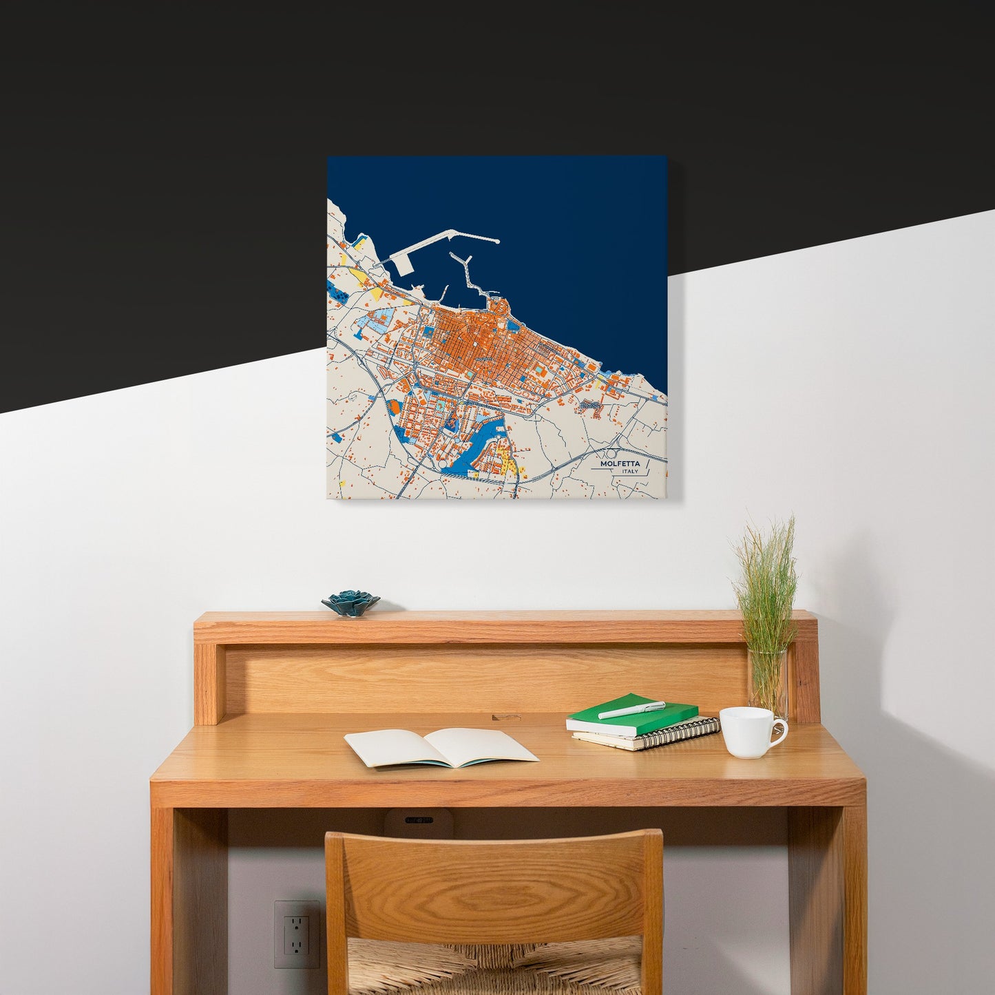 Molfetta Italy Colorful City Map Canvas Print Scene