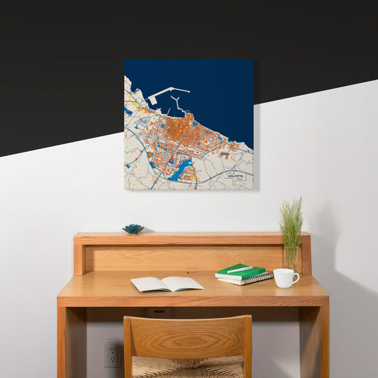 Molfetta Italy Colorful City Map Canvas Print Scene