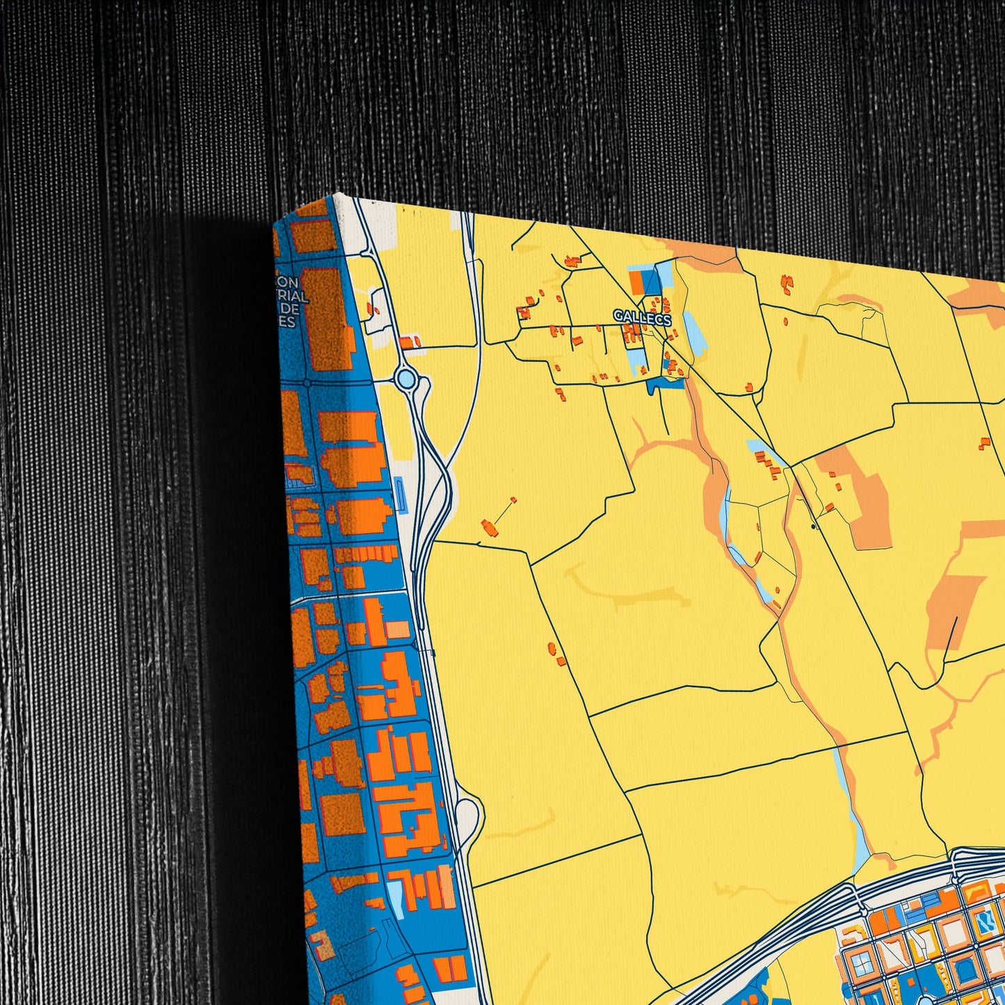 Mollet Del Vallès Spain Colorful City Map Canvas Print Detail