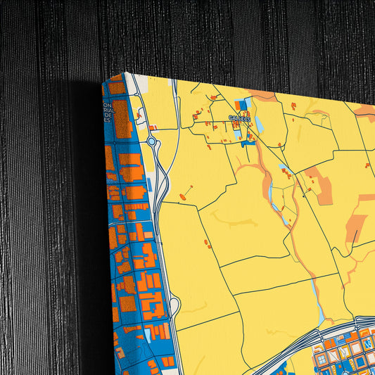 Mollet Del Vallès Spain Colorful City Map Canvas Print Detail