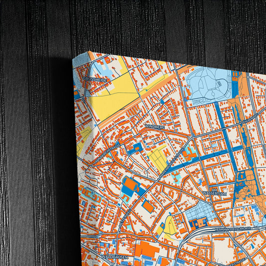 Mönchengladbach Germany Colorful City Map Canvas Print Detail