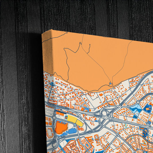 Moncloa-Aravaca Spain Colorful City Map Canvas Print Detail