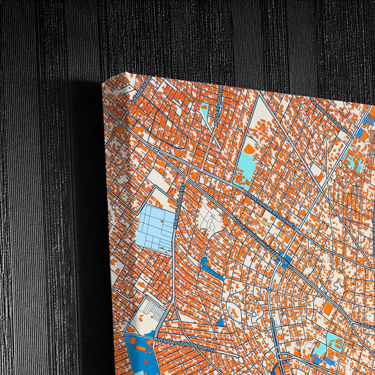 Monclova Mexico Colorful City Map Canvas Print Detail