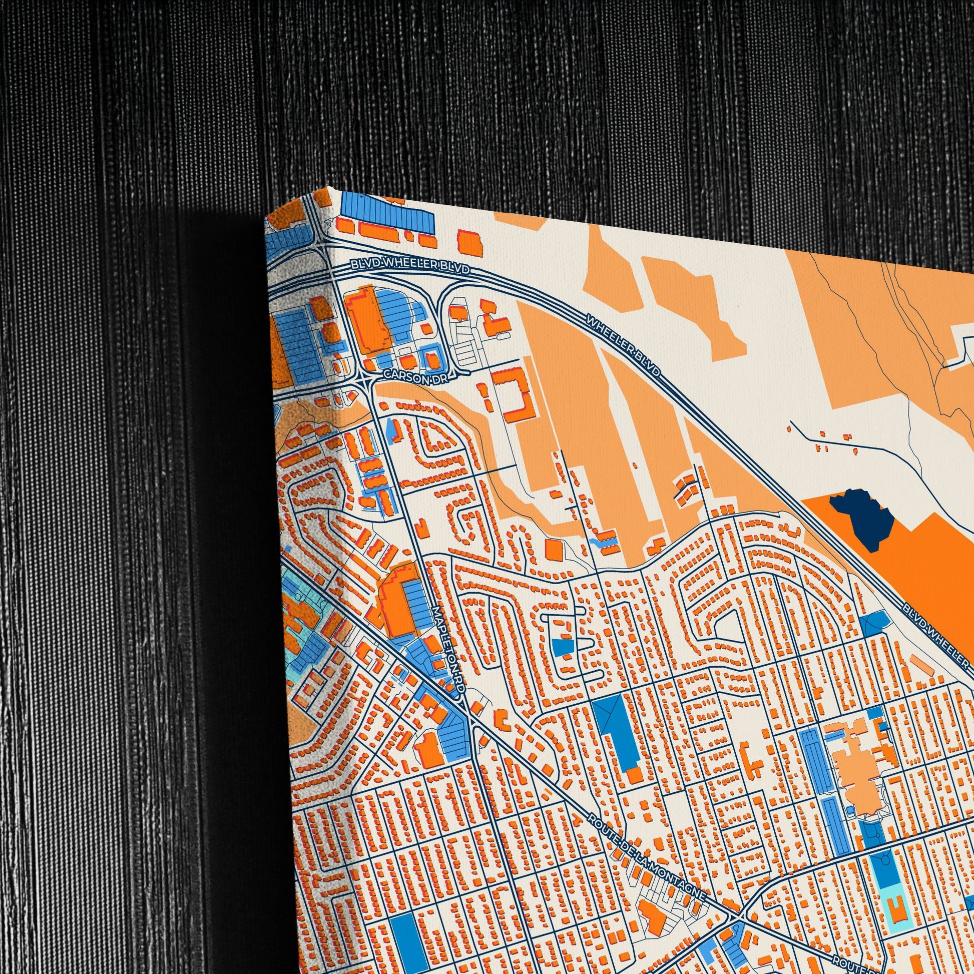 Moncton Canada Colorful City Map Canvas Print Detail