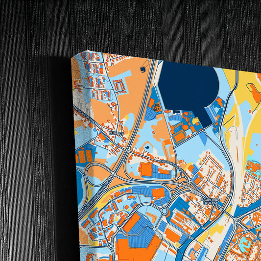 Mons  Belgium Colorful City Map Canvas Print Detail