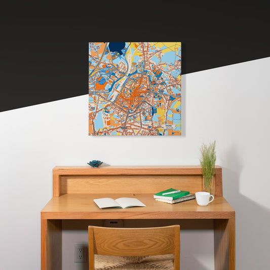 Mons  Belgium Colorful City Map Canvas Print Scene