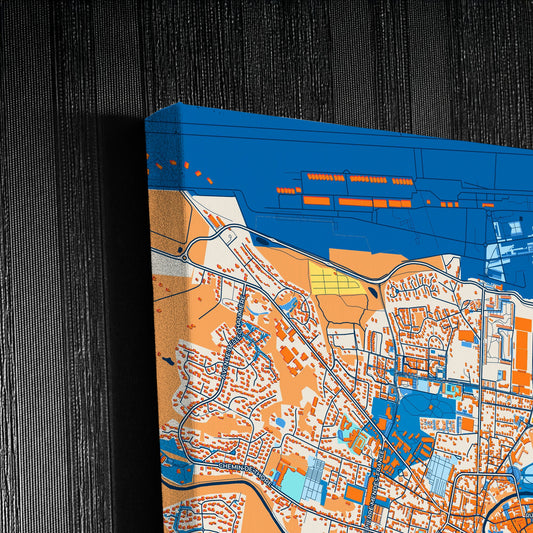 Mont-De-Marsan France Colorful City Map Canvas Print Detail