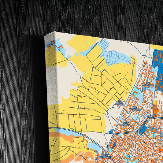 Монтана Bulgaria Colorful City Map Canvas Print Detail