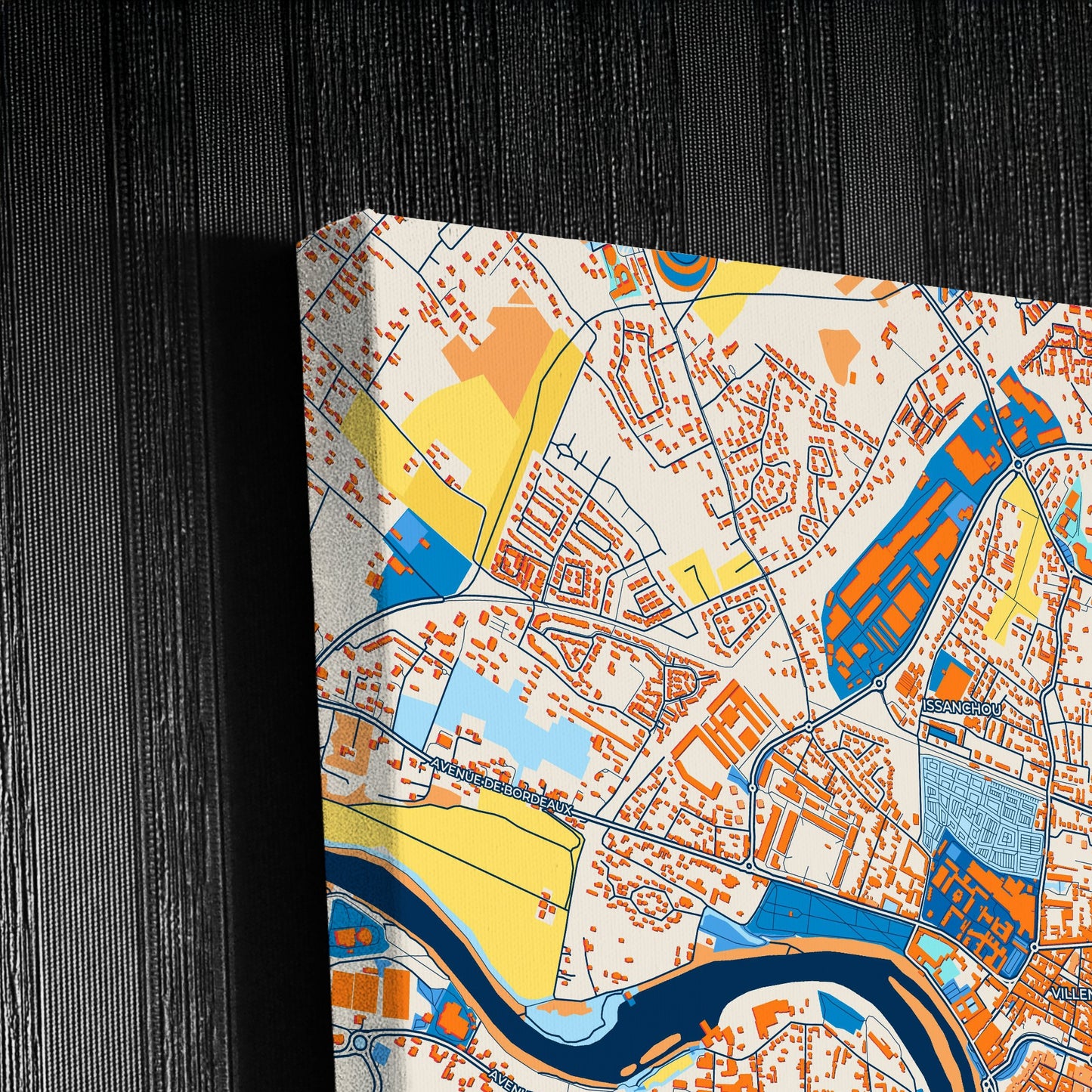 Montauban France Colorful City Map Canvas Print Detail