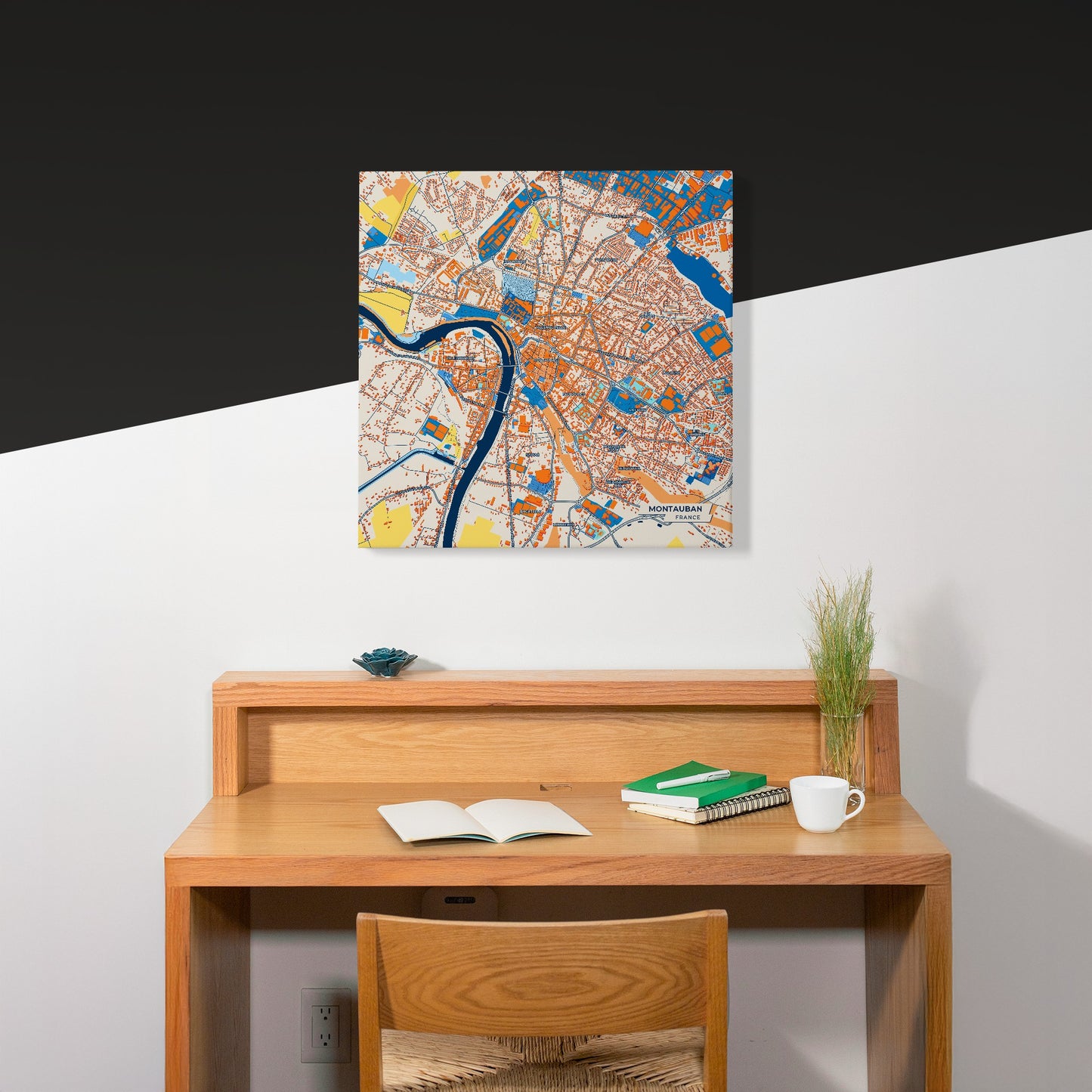 Montauban France Colorful City Map Canvas Print Scene
