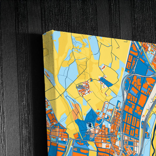 Montcada I Reixac Spain Colorful City Map Canvas Print Detail