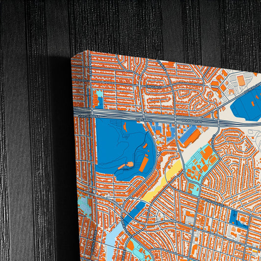 Montebello California Colorful City Map Canvas Print Detail