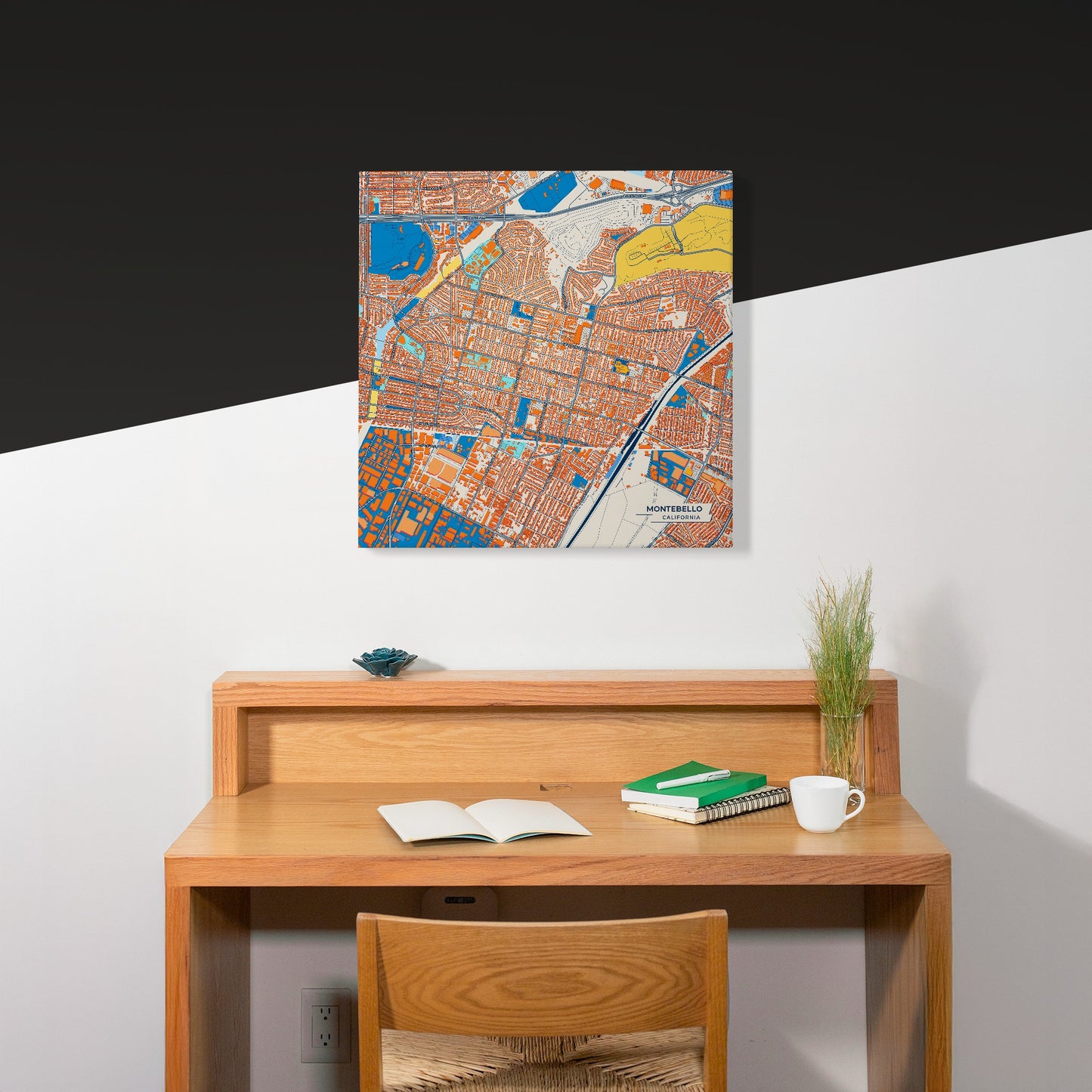 Montebello California Colorful City Map Canvas Print Scene