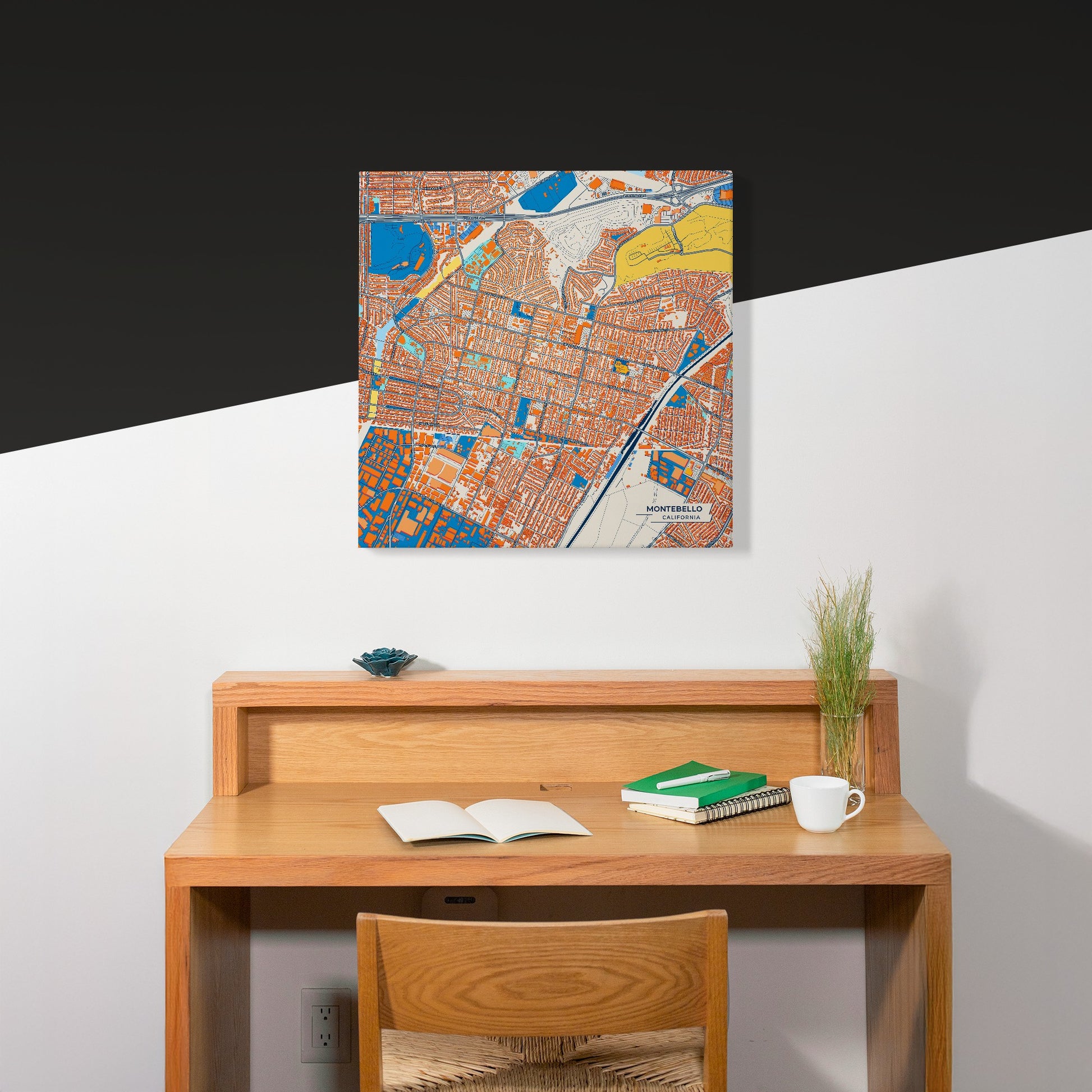 Montebello California Colorful City Map Canvas Print Scene