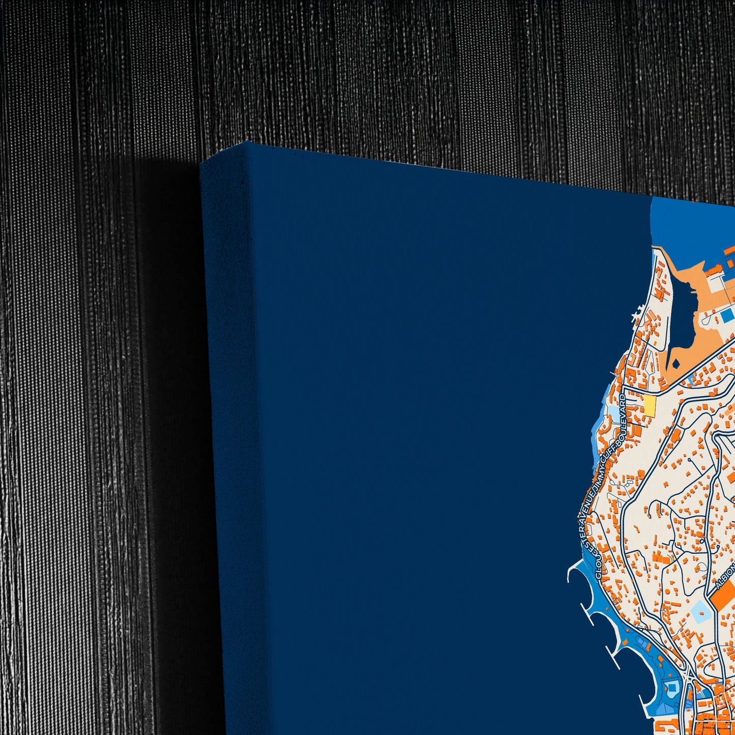 Montego Bay Jamaica Colorful City Map Canvas Print Detail